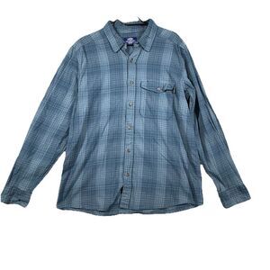 AFTCO ‎  Flannel LS Shirt Fish Midnight Blue Men's